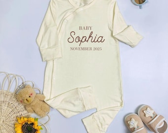 Custom Baby Name Bodysuit, Expected Due Date Baby Romper, Custom Baby Announcement Romper, New Baby Gift