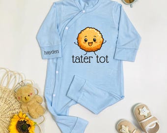 Custom Tater Tot Baby Bodysuit, Tater Tot Baby Romper, Funny Hipster Bodysuit, Baby Shower Gift