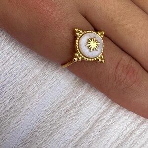 Journey Ring gold stainless steel bohemian adjustable crystal ring