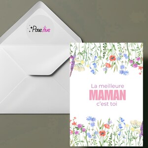 Printable Mother's Day Card | You're the Best Mom | A6 Digital Flower Card | Instant Download