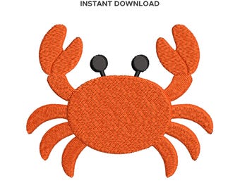 Crab Machine Embroidery Design: Sea Animal File (1.5-4 inch) (Digital Download)