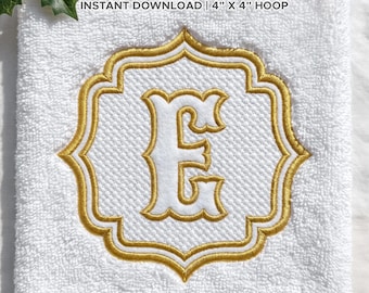 Präglat monogrambroderitypsnitt, handduksdesign, A-Ö 0-9 symboler, storlekar 6,2-12,2 cm, direktnedladdning