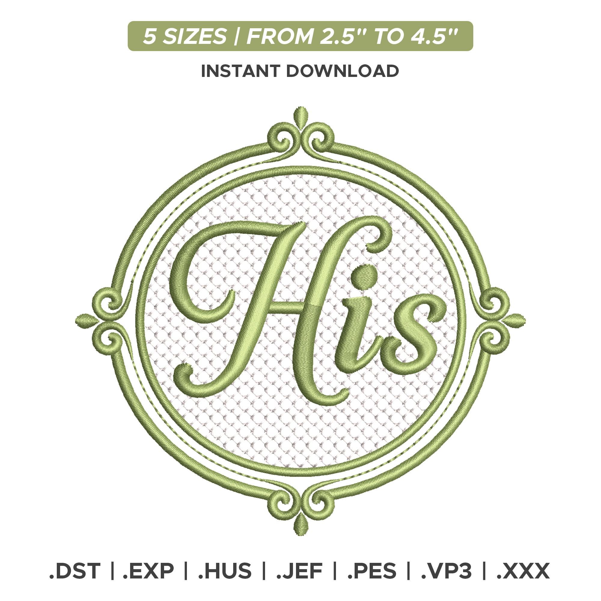 Hjs Monogram His & Hers Monogram Towel Embroidery Design (digital Download) - Etsy