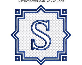 Embossed Monogram Embroidery Font, A–Z 0–9 Symbols, Towel Monogram, 2 Sizes 3" & 3.9", 4x4 Hoop