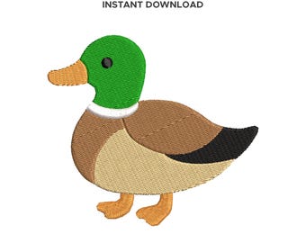 Mallard Duck Embroidery Design: Farm Animal Machine Embroidery Pattern (Instant Download, 6 Sizes)