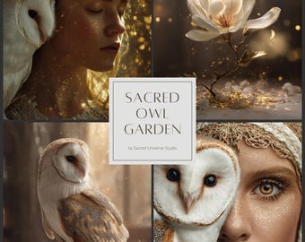 Jardín del Búho Sagrado: 50 fotos espirituales de stock para Canva, Instagram, Pinterest y tu marca personal