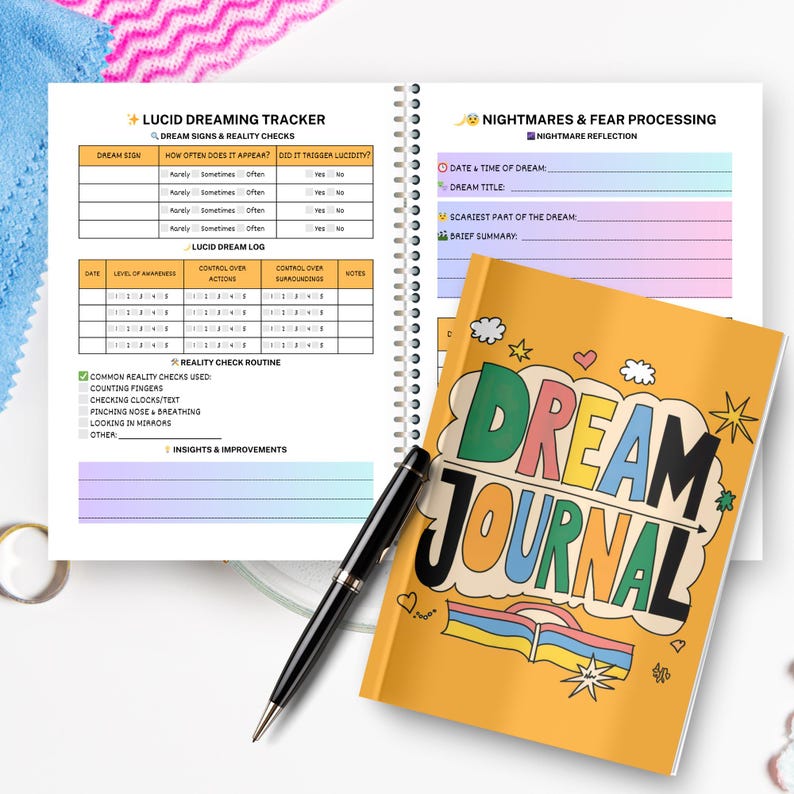 Dream Journal Printable PDF | Sleep Tracker Lucid Dream Log Reflection ...