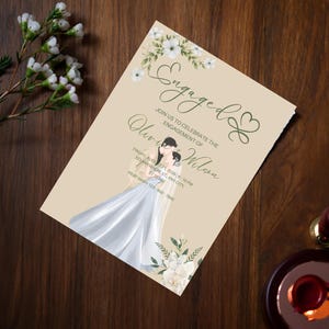 Elegant Engagement Invitation Template | Editable Digital Invite | Floral Engagement Party Printable | Instant Download
