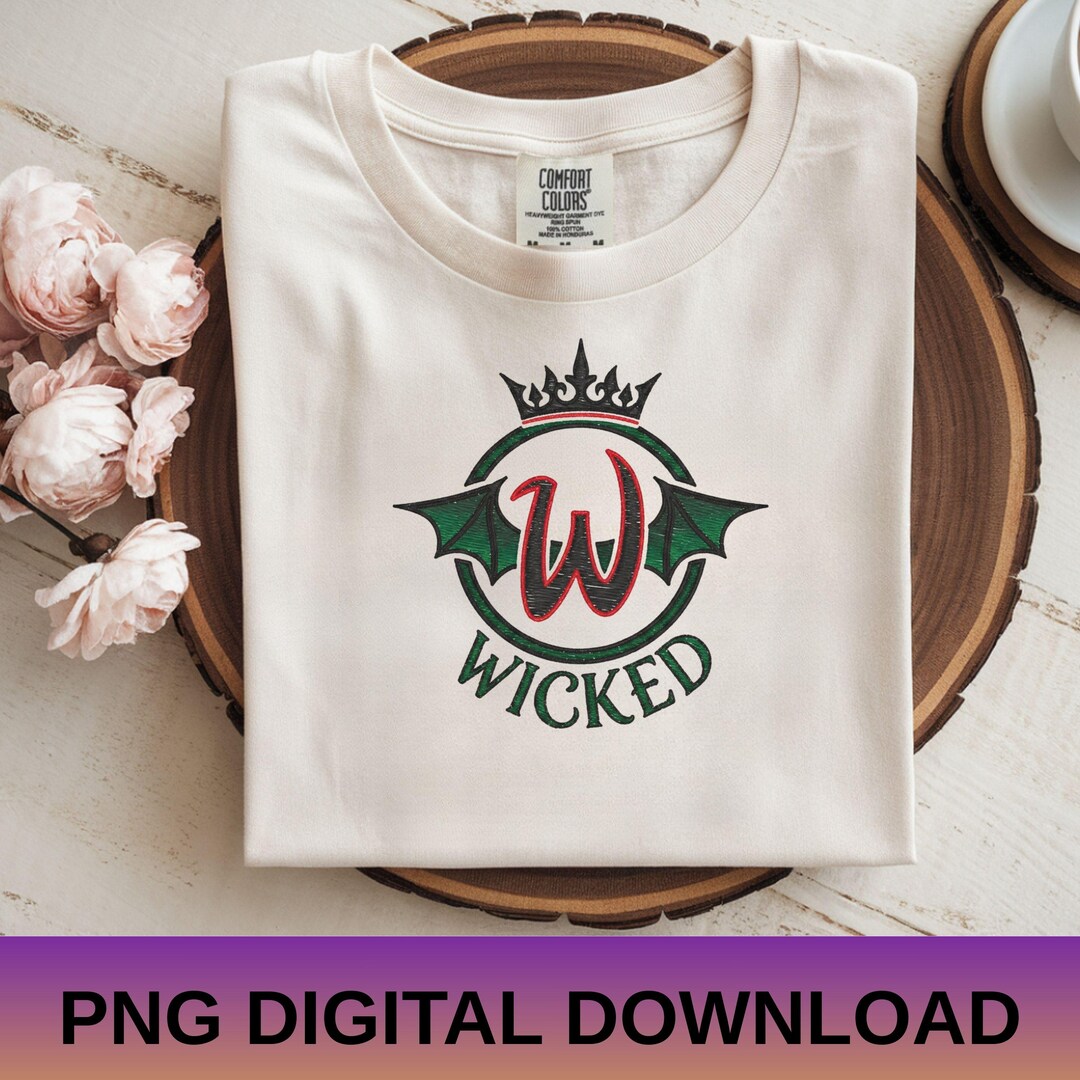 Wicked Shirt Embroidered PNG: Glinda Elphaba Design, Change for Good ...