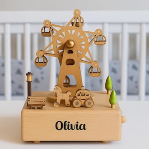 Custom Wooden Music Boxes, Nursery Decorations, Personalized Christmas Music Boxes, Baby Shower Gifts, Holiday Gifts, Birthday Gifts