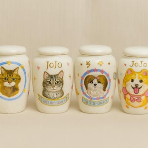 Custom Pet Memorial Urns/Hand-Painted Watercolor Pet Urns/Pet Loss Gifts/Personalized Cat Urns/Dog Name Custom Urns/Pet Gifts/Memorial Gifts