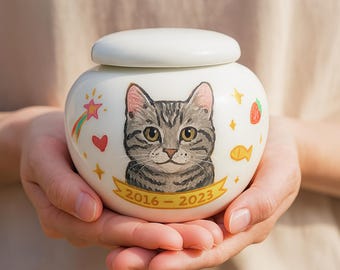 Handbemalte Haustier-Denkmalurne - Individuelles Hundeportrait-Einäscherungs-Glas