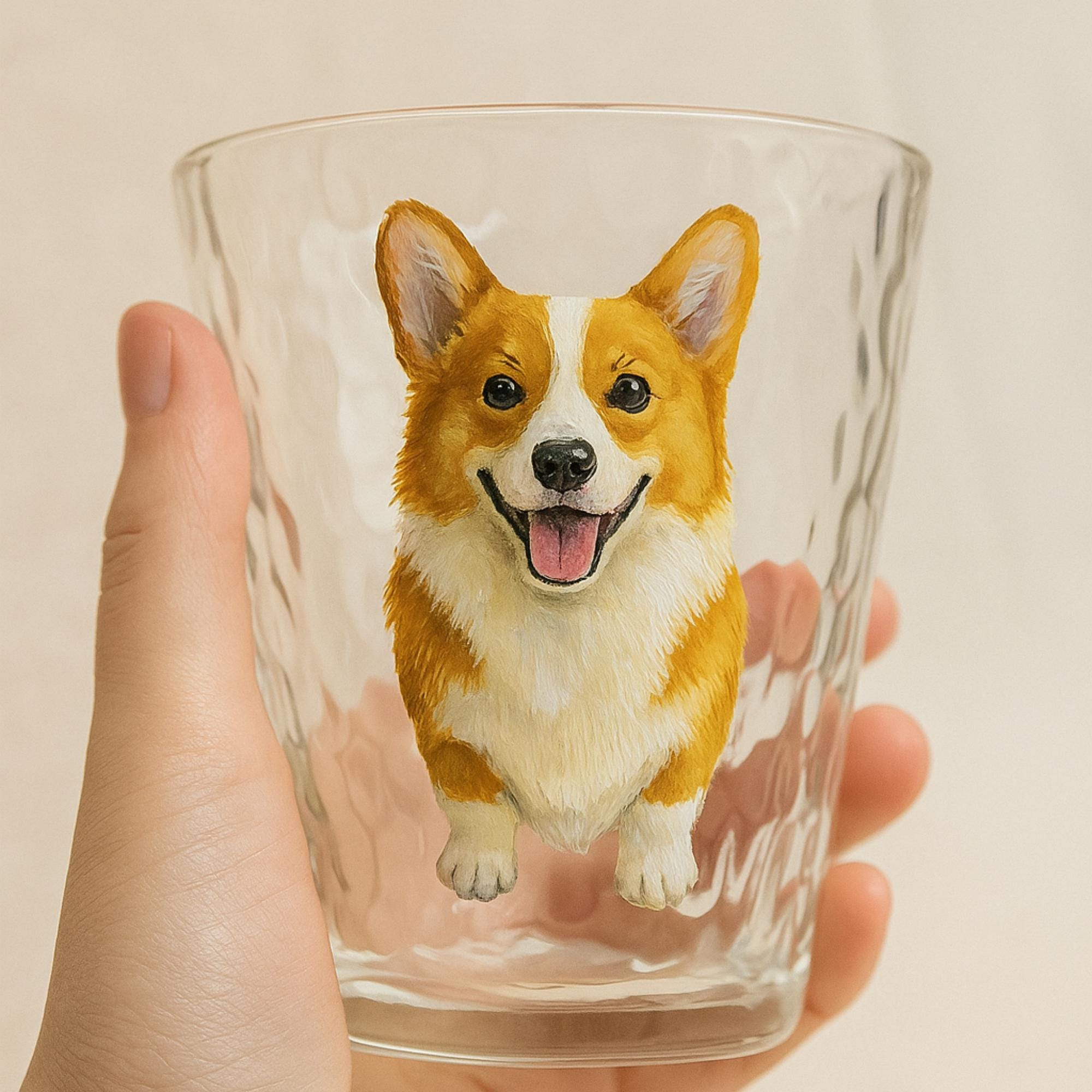 Custom Multiple Pet Portrait Glass – Hand Painted Dog Cat Faces on One Cup – Personalized Memorial Glass – Gift for Pet Lovers -Pet Gifts