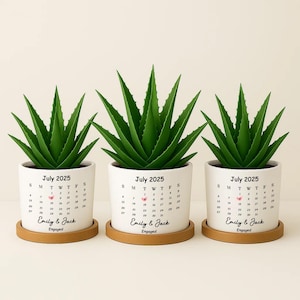 Jardinière de mariage personnalisée, jardinière succulente nom date personnalisée, calendrier de fiançailles personnalisé, cadeaux de mariage, cadeaux d&#39;anniversaire, cadeaux d&#39;anniversaire
