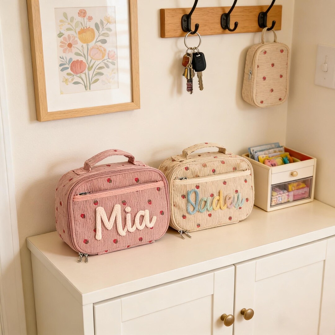 Handmade Custom Lunch Bag for Kids | Personalized Name Lunch Box With ...