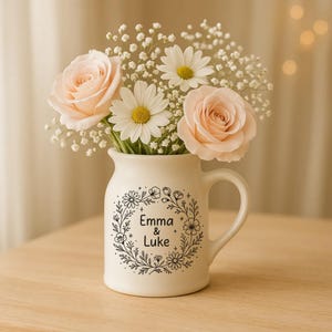 Custom Couples Ceramic Vases,Multiple Sizes Personalized Name Vases,Birthday Gifts, Engagement Gifts, Bridal Party Party Gifts,Wedding Gifts