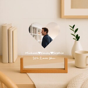Custom Father&#39;s Day Photo Night Light/Personalized Father&#39;s Memorial Night Light/Gift for Grandfather/Name LED Light/First Father&#39;s Day Gift