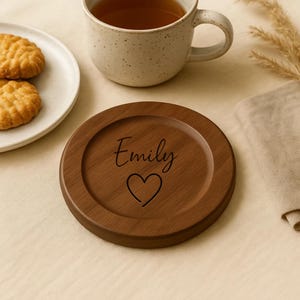 Custom Wooden Coasters, Custom Engraved Coasters for Weddings, Newlywed Gifts,Buy in Bulk, Home Kitchen Items, Engagement Gifts,Kitchen Gift