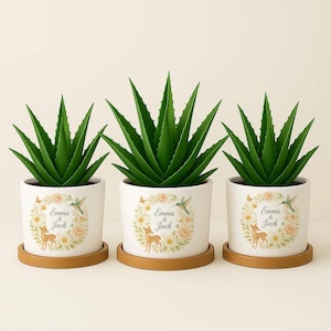 Petites jardinières en céramique de mariage personnalisées,Cadeaux de mariage bonsaï personnalisés,Cadeaux de fiançailles,Cadeaux de demoiselle d&#39;honneur,Cadeaux de shower de bébé,Cadeaux pour elle