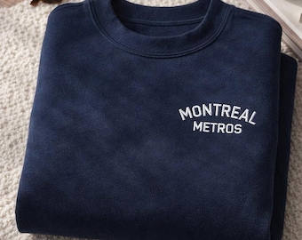 Sudadera bordada del equipo Hollanov de los Montreal Metros, camiseta LGBT de hockey romántico, regalo para fanáticos del hockey Rivalry, cuello redondo acogedor del equipo