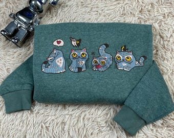 Embroidered Kpop Demon Hunters Sweatshirt, Kpop Huntrix Sweatshirt, Kpop Demon Anime Sweatshirt, Kpop Demon Hunters, Anime Lover Gifts