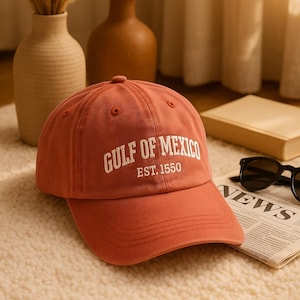 The Gulf Of Mexico Embroidered Cap, Gulf Coast Cap, American Gulf Of Mexico Hat, Politics Cap, Gift for Him