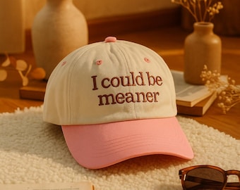 Gorra de béisbol bordada "Podría ser más malo", sarcástica y divertida, con actitud audaz y humor cotidiano, con cita divertida.