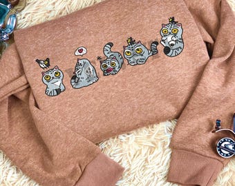Embroidered Demon Hunter Tiger Sweatshirt, Hunters Tiger fan, Kpop Saja Boys Shirt, Anime Lover Gift, Cool Otaku Shirts, Kpop Movie Fan Gift