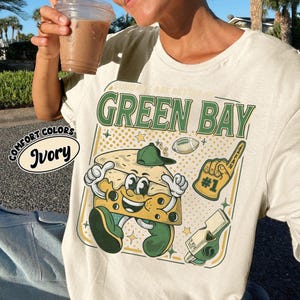 Comfort Colors® Green Bay Football Cheesehead Shirt, Trendy Game Day Gift Tee, Funny Cheesehead Mascot Tee, Green Bay Fan Gift Shirt