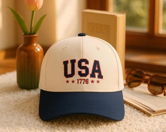 Embroidered USA 1776 Hats, 4th of July Embroidered Hat, USA Embroidered Hat, Embroidered Fourth of July Hat, Custom Trucker Hat
