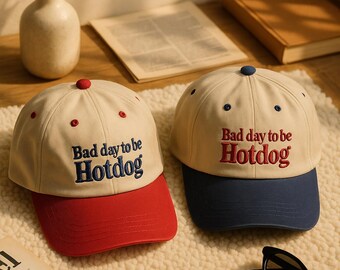 It&#39;s a Bad Day to be a Hot Dog Embroidered Trucker Hat, Funny Reader Hat, 4th of July Embroidery Cap, To be a Hot dog Hat, Sarcastic Dad Hat