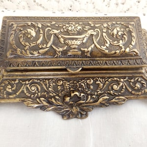 Antique Brass Stamp Box