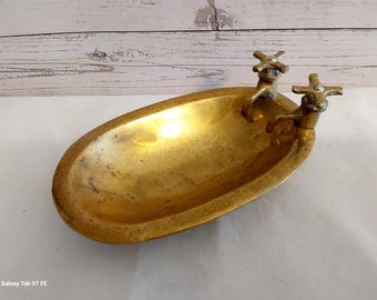 Jabonera de latón vintage