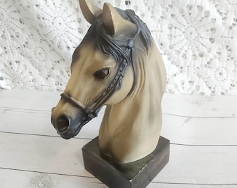 ヴィンテージ 馬の彫刻 リアルな馬の胸像 瑪瑙石彫刻 馬の頭の彫刻