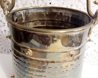 Vintage Brass Planter/ Bucket