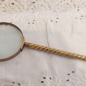 Vintage Brass Magnifying Glass