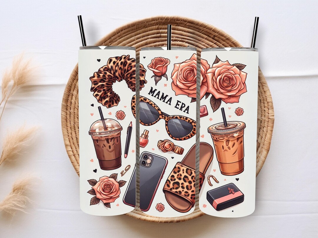Mama Era Tumbler Sublimation Design | Floral Mom 20 Oz Skinny Tumbler ...