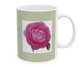 Floral Coffee/Tea/Hot Cocoa Mug with Quote- Inspirational Botanical Wildflower Gift for Mom, Friend or Family- Ranonculus