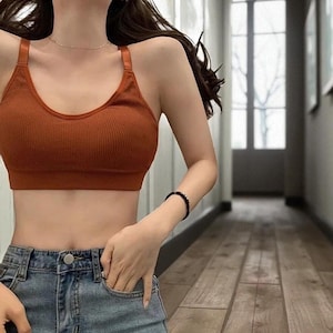 Damen Nahtloser Tube Top BH, Baumwollgepolsterter Crop Top Bralette, Trägerloser Sport-BH für Yoga, Lounge & Alltagskleidung