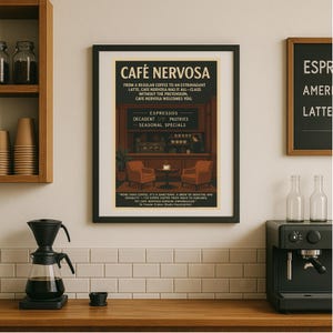 Café Nervosa Poster – Frasier-Inspired Vintage Coffee Print