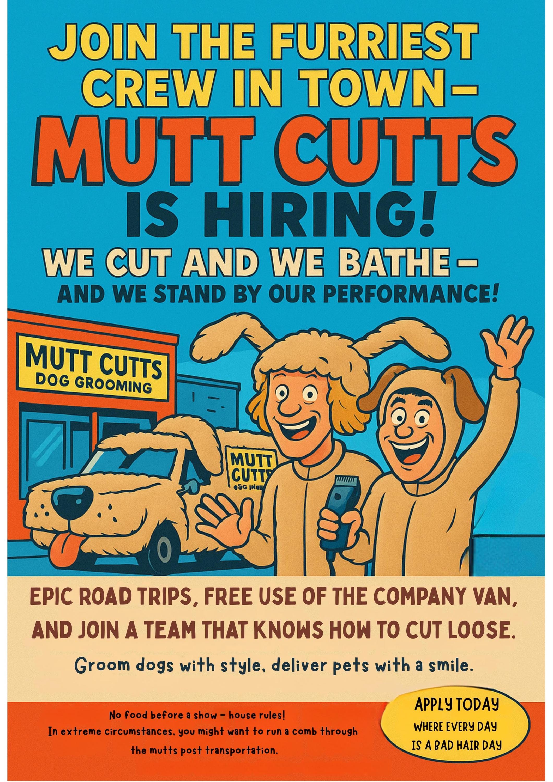 Mutt Cutts Subtle Poster – Dumb and Dumber Inspired Funny Dog Grooming ...