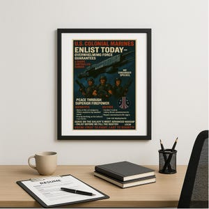 Colonial Marines Subtle Poster – Sulaco Recruitment Print Inspired by Aliens Sci-Fi Universe