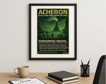 Subtiele poster Hadley's Hope - Weyland-Yutani Terraforming Sci-Fi Colony Recruitment Print - Aliens