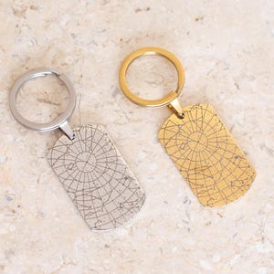 Porte-clés commémoratif en forme d'étoile pour petit ami | Porte-clés ciel nocturne personnalisé | Cadeau carte des étoiles personnalisée pour les parents | Souvenir de la perte d'un être cher