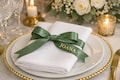 Personalised Wedding Name Satin Ribbon | Custom Napkin Place Setting, Guest Name Detail