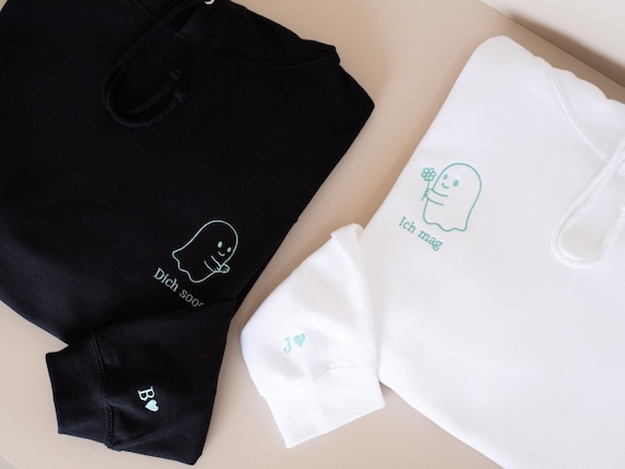 Personalized Ghost Couple Hoodie – Matching Anniversary Sweatshirts