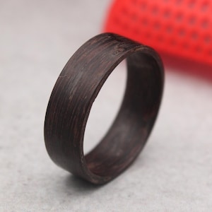 Iron Wood Ring, Bentwood Ring, Hornbeam Wood Ring, Natural Wood Mens Ring, Wooden Wedding Band, Wood Ring, Valentines Gift for Him