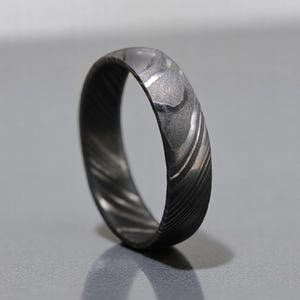 Simple Damascus Steel Ring Mens Rings Simple Damascus Steel Ring Men Engagement Ring Silver Ring Promise Ring Men Jewelry Size 15 Ring