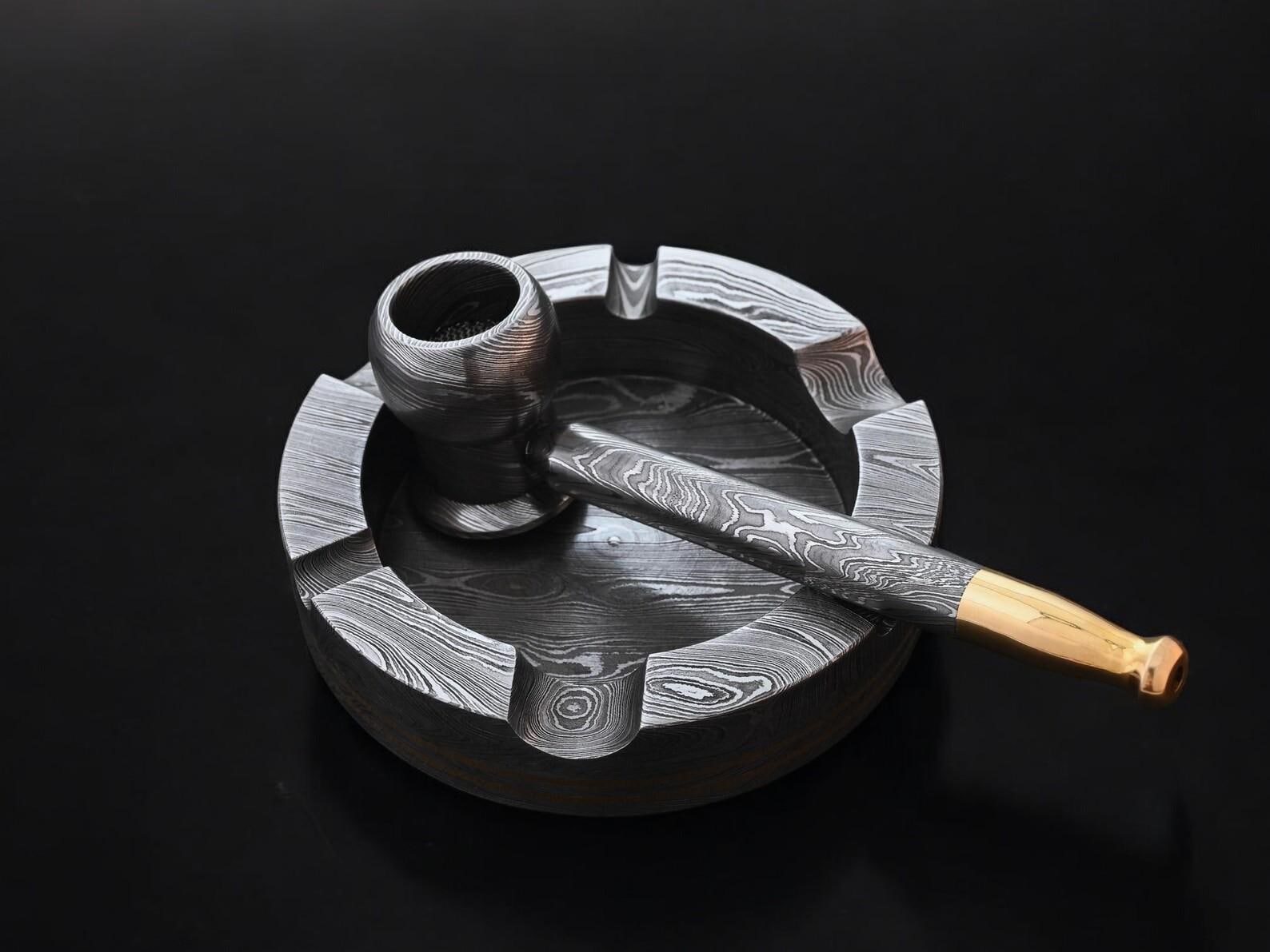 CODIRATO Pipa Per Tabacco In Metallo Pipa Per Fumo In Lega Di Zinco Pipa Per Erbe Con Confezione Regalo (Gun Black - Foto 10