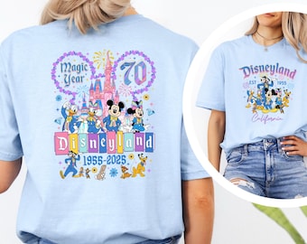 Disneyland 70th Anniversary Shirt, 1955–2025 or 2026 Disney Tee, Mickey Minnie Celebration T-Shirt, Family Trip Gift, 70th Years, 423360